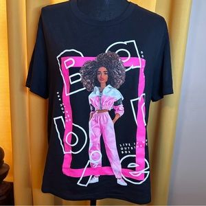 SOLD🚫 Love Tribe Natural Hair Black Barbie T-shirt